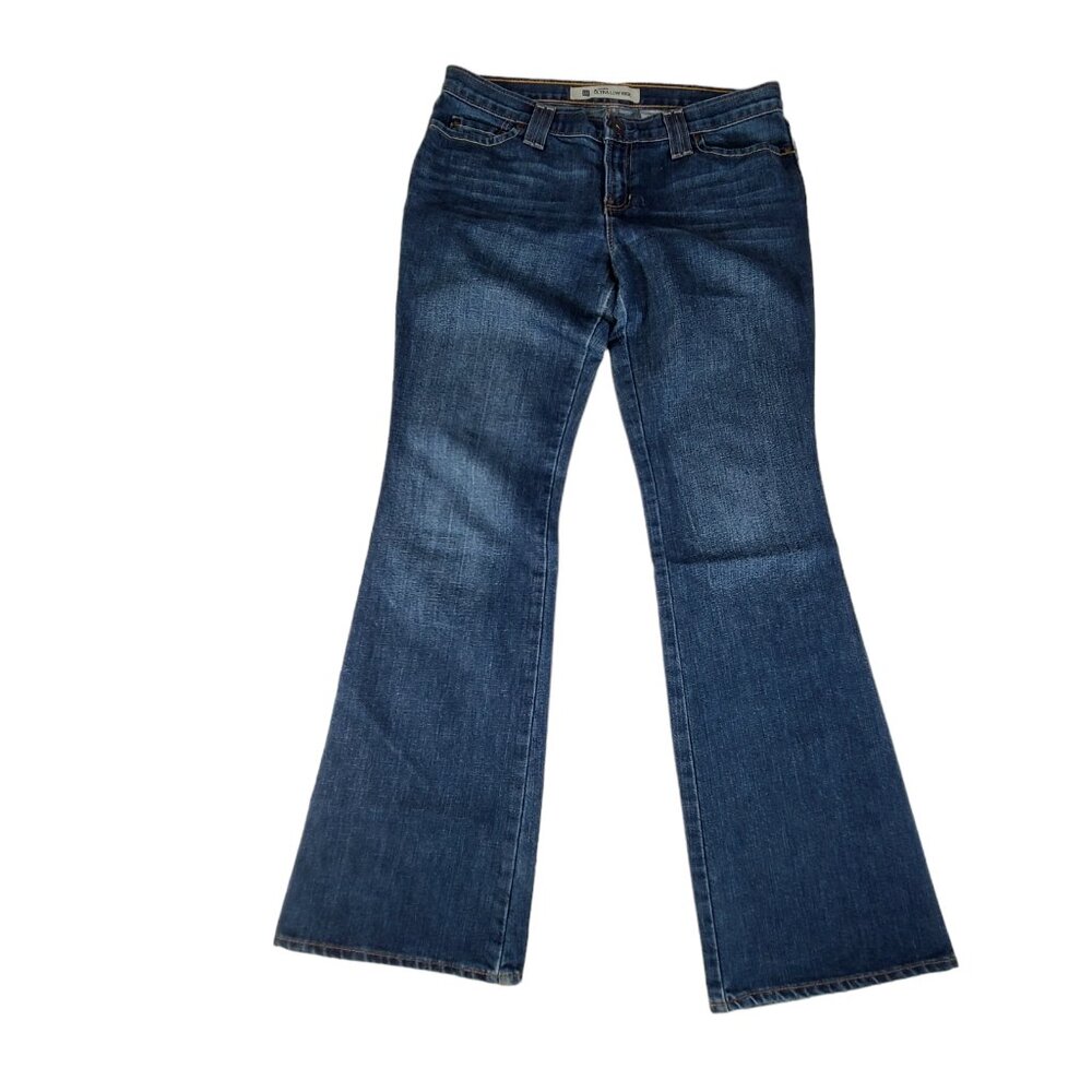 GAP Womens Jeans Size 10 34x32 Ultra Low Rise Boot Cut Blue Denim *